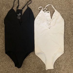 Free people ribbed stretch bodysuits